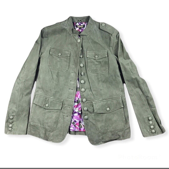 Twiggy Jacket Suede Leather Green Barbie Pink Purple Lining Coat Jackets - Picture 14 of 15